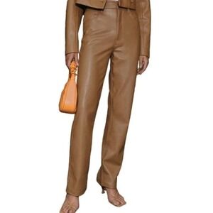 Abercrombie & Fitch The 90's Straight Ultra High-Rise Vegan Leather Pants